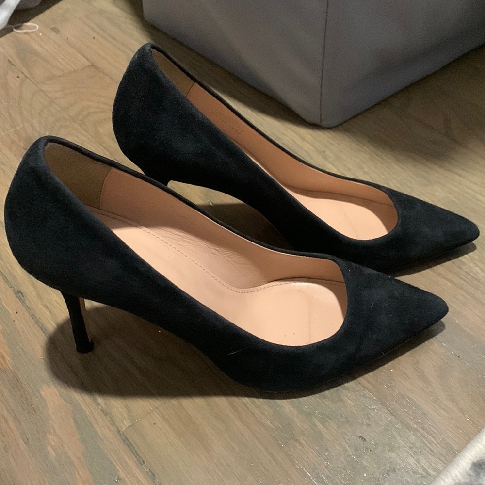 Suede black J Crew stilettos